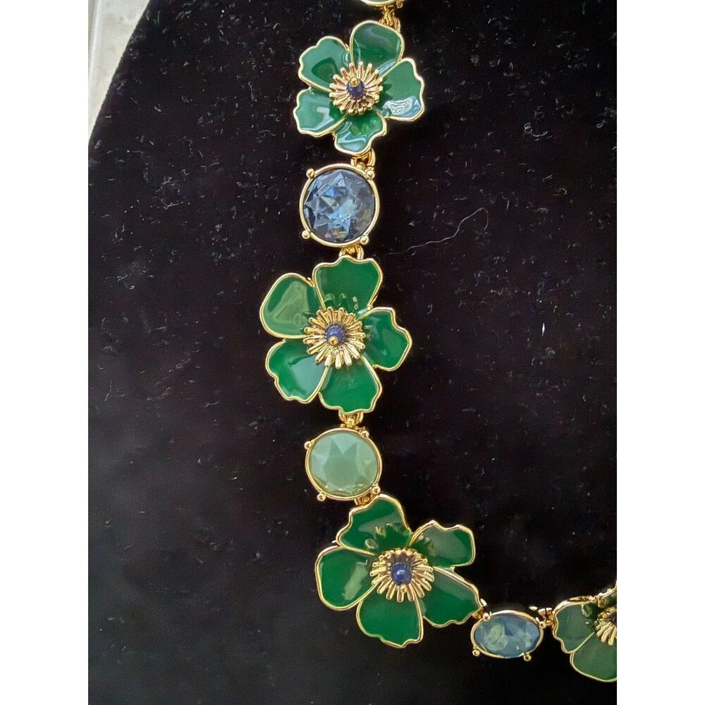 Talbots Green Fall Floral Necklace - NWT